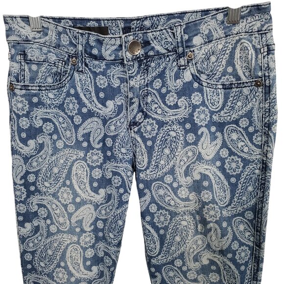 Kut From The Kloth Jeans Eva Boho Paisley Printed Denim Ankle Skinny Festival - Picture 5 of 16